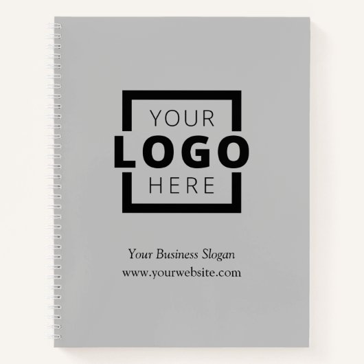Aangepast bedrijf voor Logo, promotioneel grijs Notitieboek (Voorkant)