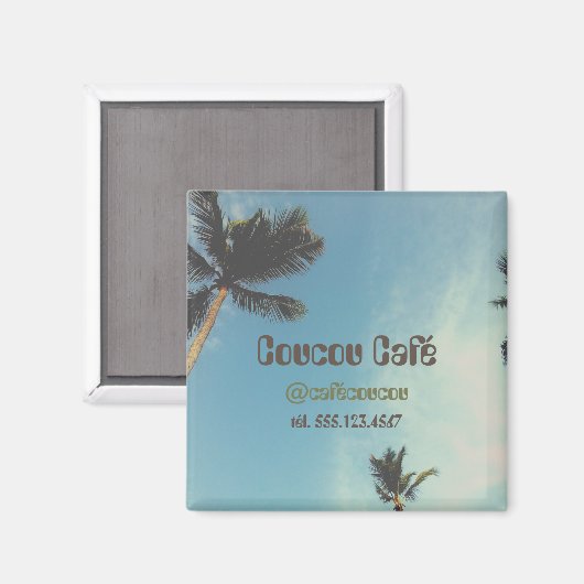 Aangepast bedrijf voor retro-palmbomen magneet (Voorkant / Achterkant)