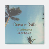 Aangepast bedrijf voor retro-palmbomen magneet (Voorkant)