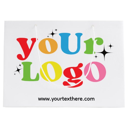 Aangepast Bedrijf Zakelijk Logo Groot papier Groot Cadeauzakje (Voorkant)