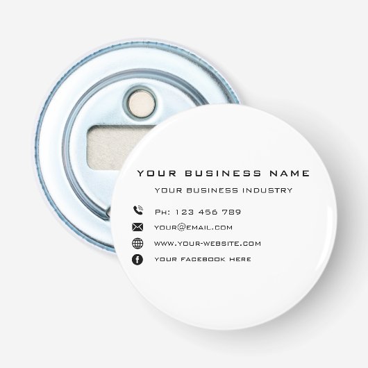 Aangepast Bedrijf Zakelijk Promotionele Flesopener Button Flesopener (Voorkant)