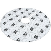 Aangepast Bedrijf Zwarte Logo Patroon op Witte Xma Kerstboom Rok (Gekanteld)