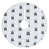 Aangepast Bedrijf Zwarte Logo Patroon op Witte Xma Kerstboom Rok (Voorkant)