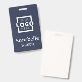Aangepast bedrijfs Logo Basic Employee Name Blue Badge (Front & Back)