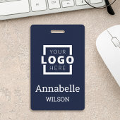 Aangepast bedrijfs Logo Basic Employee Name Blue Badge