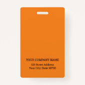 Aangepast bedrijfs Logo Basic Employee Name Oranje Badge (Achterkant)