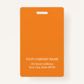 Aangepast bedrijfs Logo Basic Employee Name Oranje Badge (Achterkant)