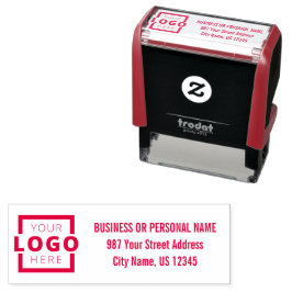 Aangepast bedrijfs-Logo rood Zelfinktende Stempel