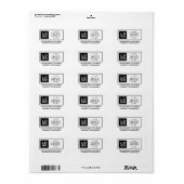 Aangepast bedrijfs Logo Witte Bedrijf Gemermerd Ad Etiket (Full Sheet)