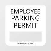 Aangepast Bedrijfs Parking Permit voor Werknemers  Raamsticker (Vel)