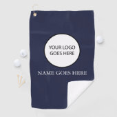 Aangepast bedrijfs school logo naam Navy Blue Golfhanddoek (Insitu)