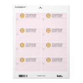 Aangepast bedrijfsadres roze verzendlabels voor Lo Etiket (Full Sheet)