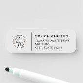 Aangepast bedrijfsadres van Logo Company Return Naamplaatje (In situ)