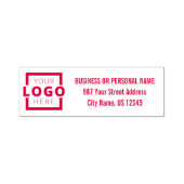 Aangepast bedrijfsadres van Logo Rood Zelfinktende Stempel (Design)
