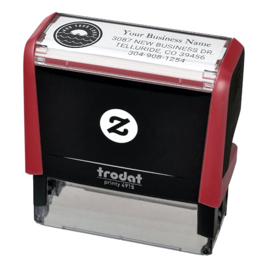 Aangepast bedrijfsadres voor Logo en bedrijfsretou Zelfinktende Stempel (Product)