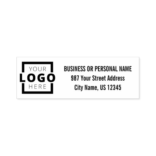 Aangepast bedrijfsadres voor Logo Zelfinktende Stempel (Design)