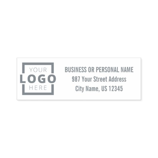 Aangepast bedrijfsadres voor Logo Zelfinktende Stempel (Design)