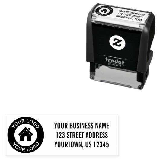 Aangepast bedrijfsadres voor Logo Zelfinktende Stempel (In situ)