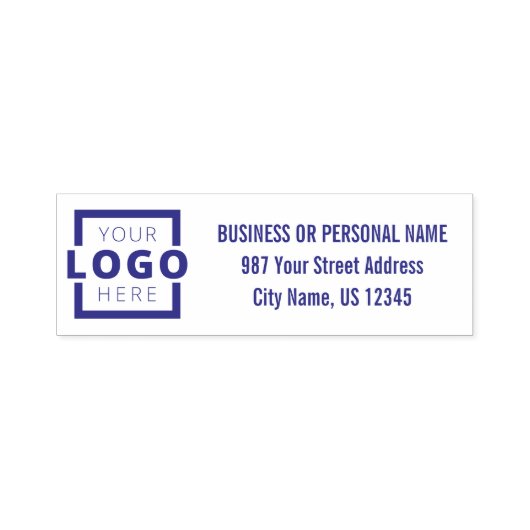 Aangepast bedrijfsadres voor Logo Zelfinktende Stempel (Design)