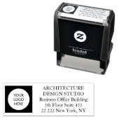 Aangepast bedrijfsadres voor professionele logo zelfinktende stempel (In situ)