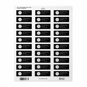 Aangepast bedrijfsadres voor zwarte Logo Etiket (Full Sheet)