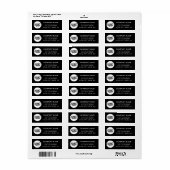 Aangepast bedrijfsadres voor zwarte Logo Etiket (Full Sheet)