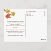 Aangepast bedrijfsbericht Thanksgiving Briefkaart (Achterkant)