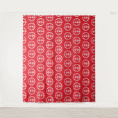 Aangepast bedrijfslogo achtergrond rood wandkleed (Voorkant)