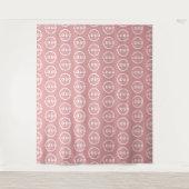 Aangepast bedrijfslogo achtergrond roze wandkleed (Voorkant)