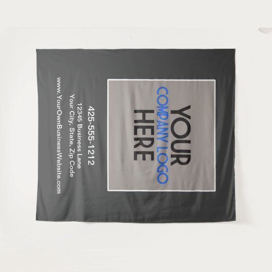 Aangepast bedrijfslogo achtergrond voor beurzen en wandkleed (Voorkant (horizontaal))