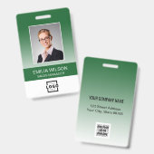 Aangepast bedrijfslogo Bar Code Werknemersfoto Gro Badge (Voor- en achterkant)