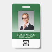 Aangepast bedrijfslogo Bar Code Werknemersfoto Gro Badge (Voorzijde)