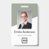 Aangepast bedrijfslogo Bar Code Werknemersfoto Sag Badge (Voorzijde)