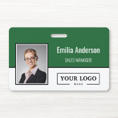 Aangepast bedrijfslogo barcode personeelsfoto badge