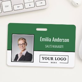 Aangepast bedrijfslogo barcode personeelsfoto badge