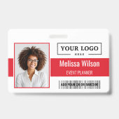 Aangepast bedrijfslogo barcode QR-code werknemer Badge (Voorzijde)