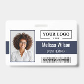 Aangepast bedrijfslogo barcode QR-code werknemer Badge (Voorzijde)