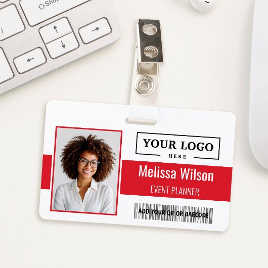 Aangepast bedrijfslogo barcode QR-code werknemer Badge