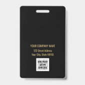 Aangepast bedrijfslogo Basic Goud Barcode Werkneme Badge (Achterkant)