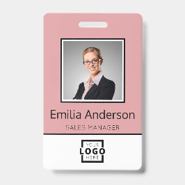 Aangepast bedrijfslogo basis naam werknemer foto badge