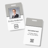 Aangepast bedrijfslogo Basis streepjescode Foto va Badge (Voor- en achterkant)
