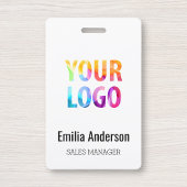 Aangepast bedrijfslogo Basis streepjescode Medewer Badge