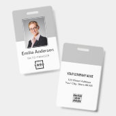 Aangepast bedrijfslogo basis streepjescode medewer badge (Voor- en achterkant)