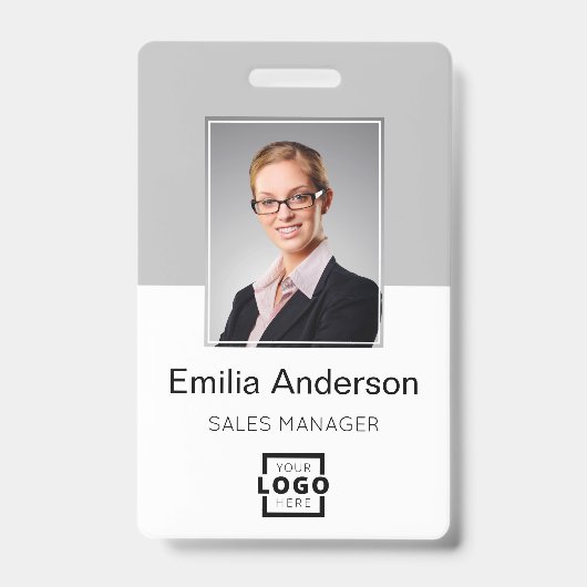 Aangepast bedrijfslogo basis streepjescode medewer badge (Voorzijde)