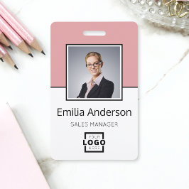 Aangepast bedrijfslogo basis streepjescode persone badge