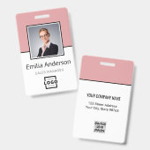 Aangepast bedrijfslogo basis streepjescode persone badge (Voor- en achterkant)