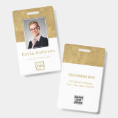 Aangepast bedrijfslogo Basis streepjescode Werknem Badge (Voor- en achterkant)
