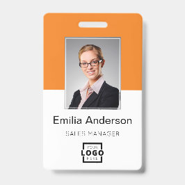 Aangepast bedrijfslogo Basis streepjescode Werknem Badge