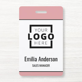 Aangepast bedrijfslogo Basis streepjescode Werknem Badge