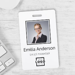Aangepast bedrijfslogo Basis streepjescode Werknem Badge